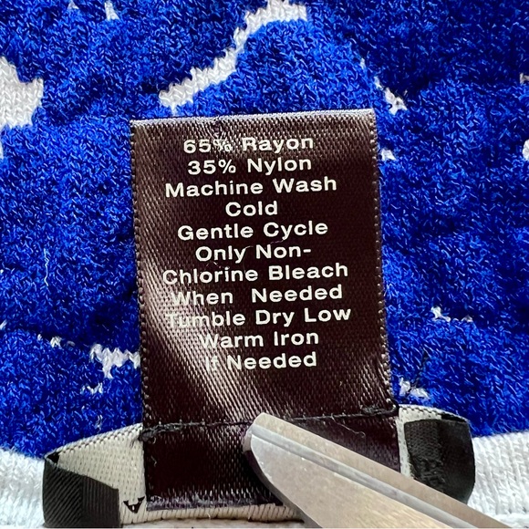 ⭐️ Ann Taylor Blue & White Textured Knit Swing Dress XSP Extra Small Petite - Picture 8 of 16